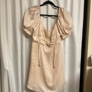 Champagne puffy short sleeve dress